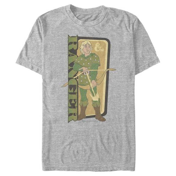 Men's Dungeons & Dragons Hank the Ranger Cartoon  Graphic Tee Athletic Heather 3X Large