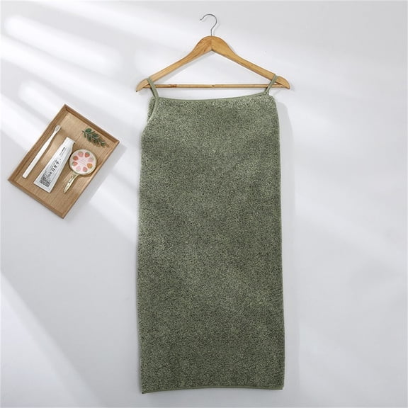 Women's Wearable Bath Towel Sling Coral Fleece Absorbent Quick Dry Bath Wrap Spa Beach Robe 1-Pack