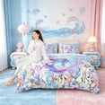 thumbnail image 5 of Manfei Cute Axolotl Salamander Twin Bedding Sets 7-Piece,Ocean Sea Aninal Bedding Comforter Set,Watercolor Sealife Coral Sheet Sets For Girl Teens,Luxury Bedroom Decor,Reversible, 5 of 9