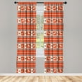 thumbnail image 2 of Ambesonne Ethnic 4-Panel Curtains, Llama and Folk Motif Pattern, 56"x63", Burnt Sienna Brown, 2 of 4