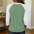 thumbnail image 5 of Tops for Women 3/4 Sleeve Women's Color Block Tops Casual Dressy Crew Neck Shirts Blouses Trendy Fall Loose Fit Outfits,L, 5 of 7