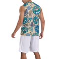 thumbnail image 2 of Sikiie Vintage Floral Butterflies Basketball Jersey Reversible Men's Mesh Athletic Sports Shirts Training Practice S-4XLXX-Large, 2 of 6