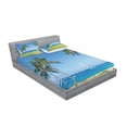 thumbnail image 3 of Hawaiian Bedding Set with Sheet & Covers, Coconut Palm Trees and Lawn on the Sandy Poipu Beach in Hawaii Kauai Picture Print, Printed Bedroom Decor 2 Shams, 4 Sizes, Blue Green, by Ambesonne, 3 of 3