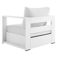 thumbnail image 5 of Lounge Chair Armchair, White, Aluminum, Metal, Fabric, Modern Contemporary, Outdoor Patio Balcony Cafe Bistro Garden Furniture Hotel Hospitality, 5 of 8