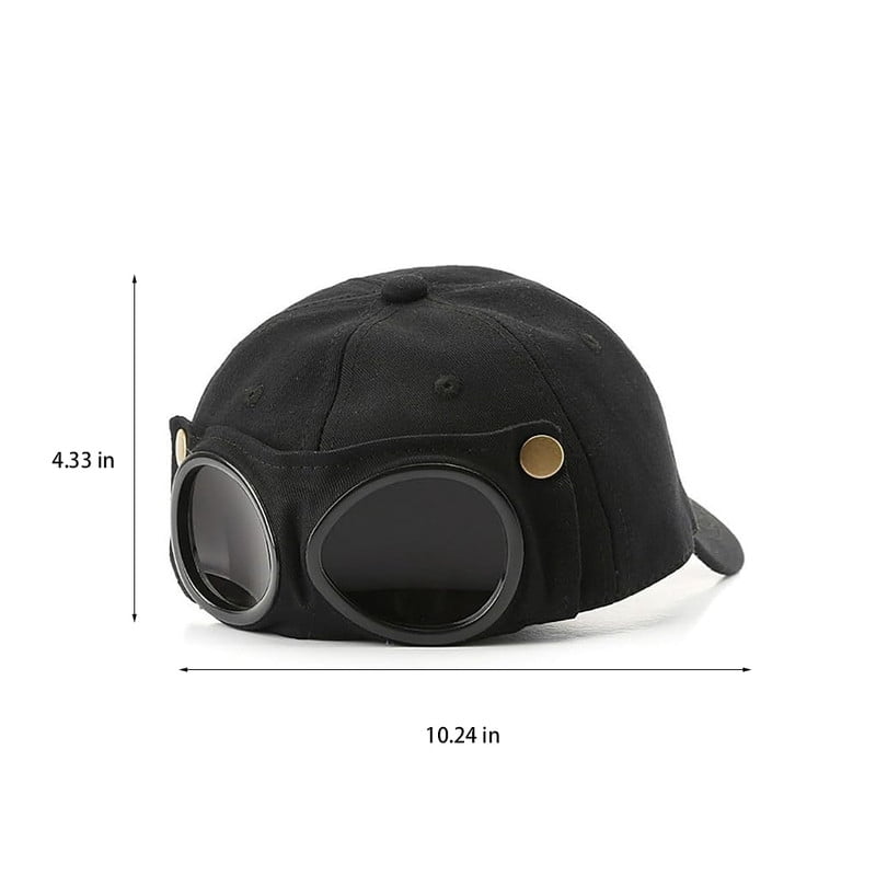 Canvas Baseball Cap with Attached Goggle Sunglasses, Baseball Hat with Goggles, Pilot Style Hat, Durable Materials Multiple Wearing Style
