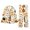 Beige, variant on Leey-Word Matching Halloween Pajamas for Family Pajamas Set Long Sleeve Sleepwear Button-Down Pjs Sets Two-Pieces Loungewear with Pockets