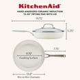 thumbnail image 2 of KitchenAid Hard-Anodized 12.25 Inch Ceramic Induction Skillet with Lid, Dishwasher Safe and Oven Safe to 500°F, Porcelain White, 2 of 11