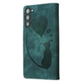 thumbnail image 4 of For Samsung Galaxy S23+ 5G 6.6" Cat Patterned Embossed Strong Magnetic Attachment/Closure, Card Slots/Pocket, PU Leather Flip Wallet Case ﻿,Green,For Galaxy S23+ 5G, 4 of 8