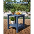 thumbnail image 4 of TROPOW All-Weather HDPE Adirondack Patio Side Table - 2-Tier Square Outdoor End Table, Weather Resistant, Easy Maintenance, for Patio, Pool, Deck, Backyard, Embossed Wood Grain, 4 of 8
