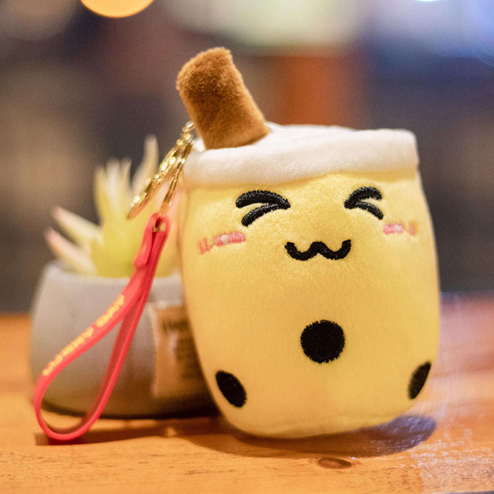 Squishmallow Keychains 3 pcs Cute Boba Cup Shape Plush Keyring