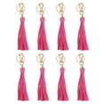 thumbnail image 1 of 8pcs Borlas de Cuero PU, 6" Borla de Llavero Charm con Anillos para Hacer Joyería (Rosa Claro), 1 of 6