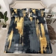 thumbnail image 2 of jejeloiu Minimalist Aesthetic Artwork Twin Sheet Sets,Black Gold Graffiti Bedding For Girls Kids 3pcs, 2 of 7