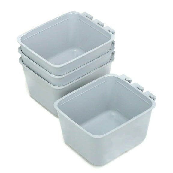 The ROP Shop 4-Pack - Gray Cage Cups hold 1 Pint / 16 fl oz to Hang Feed & Water for Pets