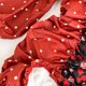 thumbnail image 5 of Vestido plisado Estampado floral Vestido sexy con manga de linterna en bloque de color con cuello en V, Rojo Methold AP001392-01B, 5 of 7