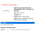 thumbnail image 2 of Right Passenger Side Wiper Blade - Compatible with 1960 - 1966 Chevy C30 Panel 1961 1962 1963 1964 1965, 2 of 2
