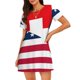 thumbnail image 1 of Disketp USA Switzerland para Camisón Corto de Manga Corta para Mujeres, Camisón Cómodo con Escote Redondo, Bonito y Confortable, 1 of 6