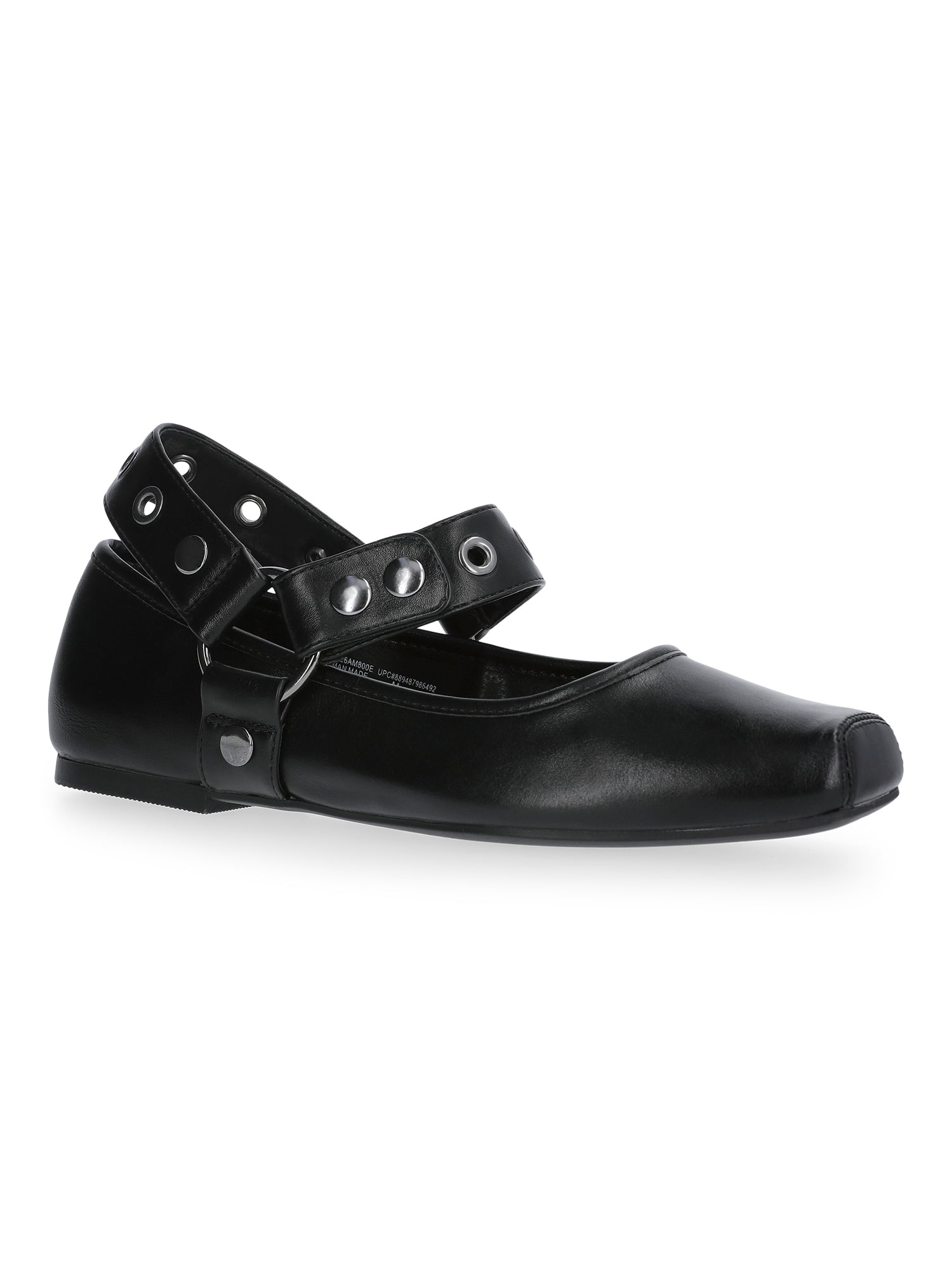 Scoop Women's Faux Leather Moto Maryjane Flats