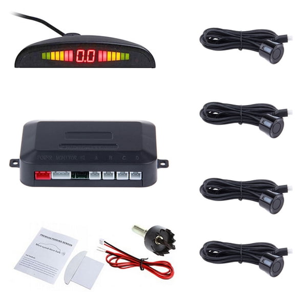 WRISTBIQUE Car Reverse Parking Sensor System with LED Display and Easy Installation Black
