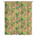 thumbnail image 2 of Palm Tree Tropical Sheer Curtains 63 Inches Long, Pink Summer Green Botanical Light Filering Curtains, Breathable Simi Curtain Privacy Drapes for Living Room Bedroom Lightweight Window Treatment, 2 of 9