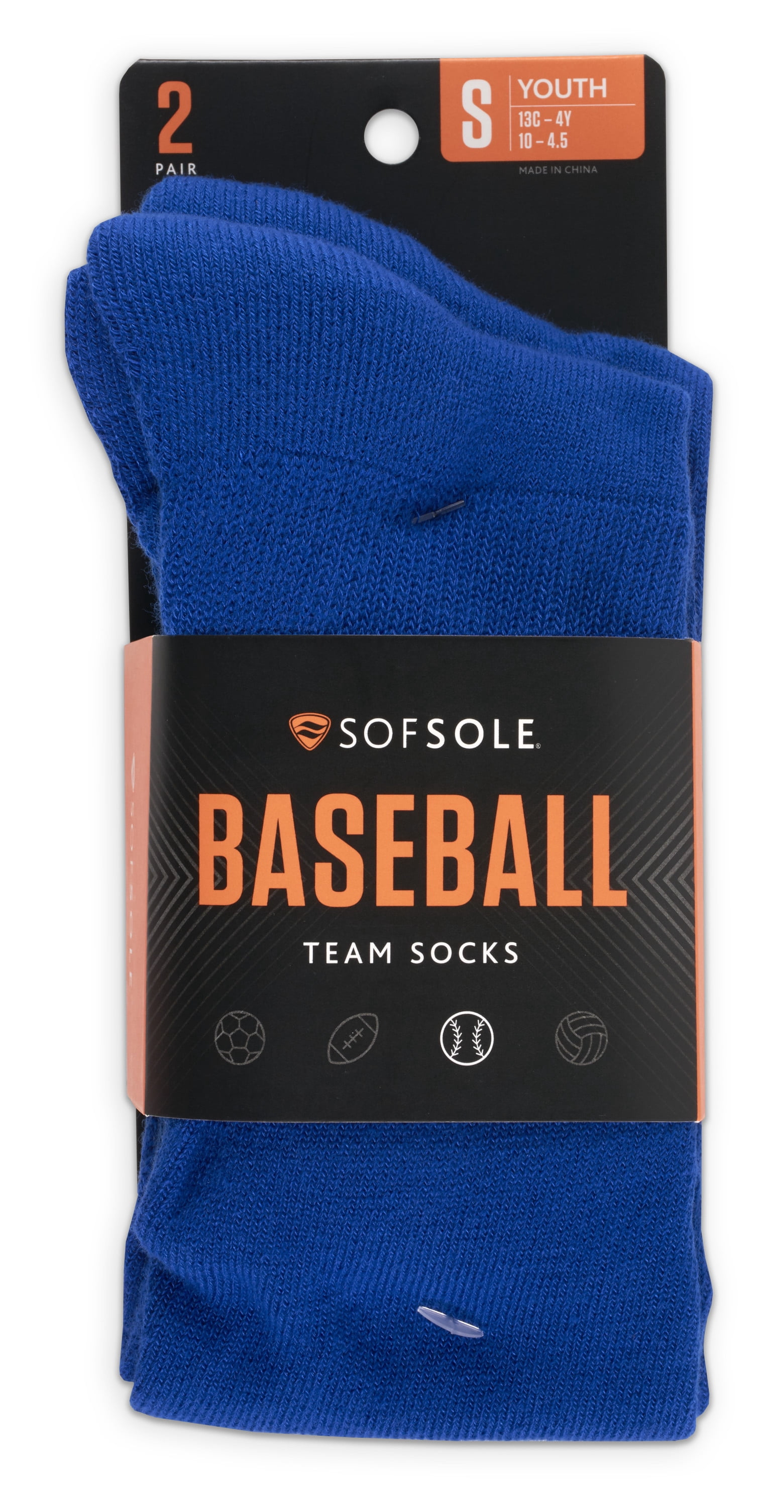Sof Sole over-the-Calf Baseball Socks 2-Pack Royal, Large Men's 8-13