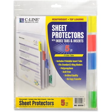 Avery Protect 'n Tab Tabbed Sheet Protectors, Acid-Free, 5 Tabs, 5 ...