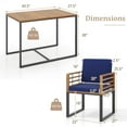 thumbnail image 3 of Costway 3 PCS Patio Dining Table Set with Bistro Chairs Large Coffee Table Seat Cushions, 3 of 10