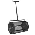 thumbnail image 1 of Outsunny Compost Spreader, Peat Moss Spreader w/ Adjustable Handle, Black, 1 of 10