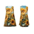 thumbnail image 7 of Honeii Sunflower Field Art Print Women's Sleeveless Dress, Loose Fit Casual Dress for Women, Summer Fashion Dress, 7 of 7