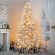 Naomi Home Bonnie Minimalist Christmas Tree-Color:White,Size:7.5ft