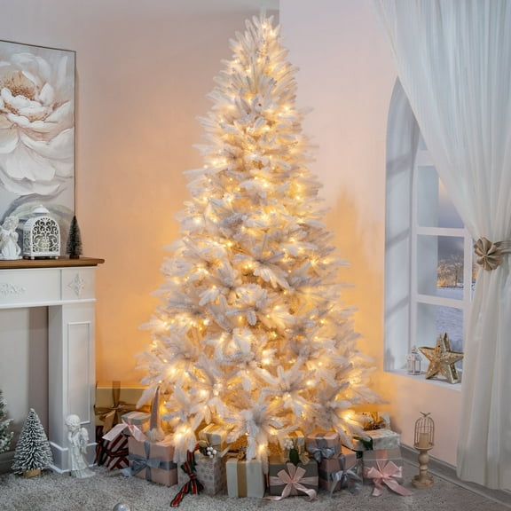 Naomi Home Bonnie Minimalist Christmas Tree-Color:White,Size:7.5ft