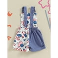 thumbnail image 3 of FEORJGP 4th of July for Kids Girls Boys Cute American Flag Overalls 12M 18M 2T 3T 4T 5T Toddler Baby Suspender Shorts Patriotic Pocket Adjustable Straps Shorts Jumpsuits Summer for Independence Day, 3 of 7