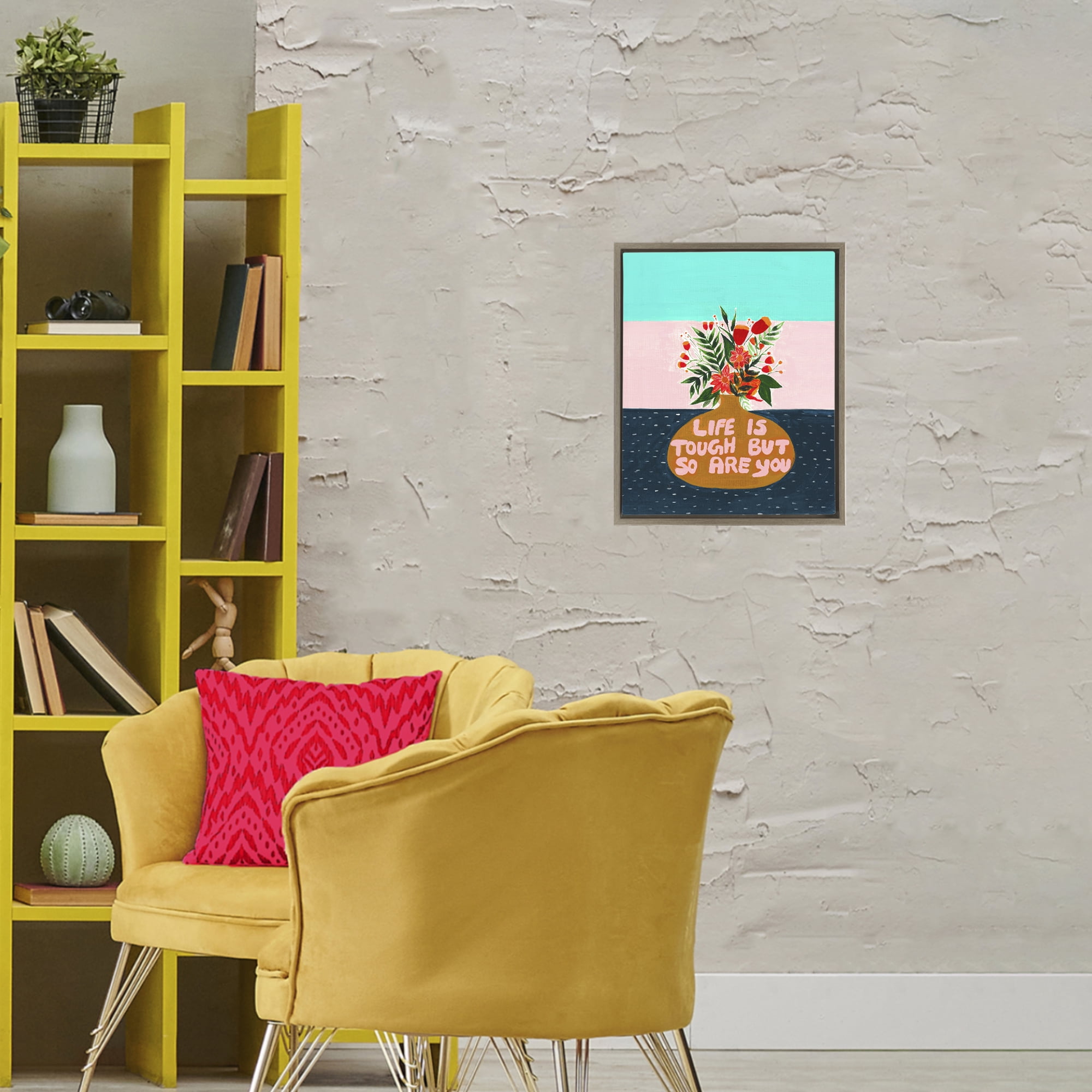 Life Tough So Are You Brown Framed Floater Canvas Wall Art, design by Nabeela Rumi