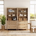 thumbnail image 7 of WAMPAT 72" Bookshelf with 3 Drawers, Tall Bookcase Large Display Book Case Shelf with 3 Tier Open Book Shelves，Library Wooden Bookshelves for Living Room,Office, Bedroom, Oak (2PCS), 7 of 7