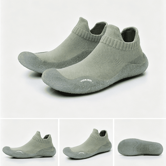 UDAUDU Water Shoes for Women Barefoot Sock Shoes Hiking Slip On Fitness Shoes Multi-Purpose & Ultra-Portable Water Footwear Green Women 7-7.5/Men 6-6.5