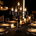 thumbnail image 6 of Metal Candelabra European Style Candlestick with Crystal Pendants, for Home, Wedding, Hotel, Dinner Table, Mantel, Banquet and Romantic Centerpiece Decor​, Black, 6 of 7
