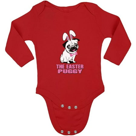 

Ugly Easter Long Sleeve Bodysuit - Easter Puggy Graphic Body for Kids Boys Girls Holiday Easter Outfit