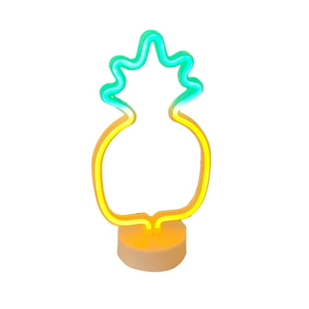 

YFMALL LED Night Lamp Decorative Creative Shape Attractive Pineapple-Shaped LED Neon Sign Desktop Ornament