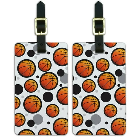 - Graphics and More Basketball Ball Sports Hoops Luggage Suitcase Carry-On ID Tags Set of 2
