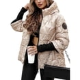 thumbnail image 1 of Chaquetas Acolchadas con Capucha para Mujer, de Larga, Cálidas y Acolchadas. Color Champán XL, 1 of 5