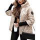 thumbnail image 1 of Chaquetas Acolchadas con Capucha para Mujer, de Larga, Cálidas y Acolchadas. Color Champán XL, 1 of 5