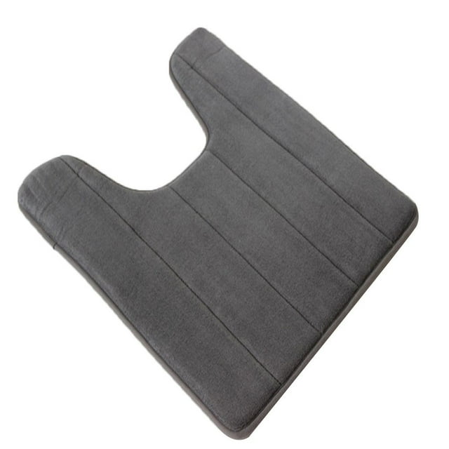 fastboy U-shaped Toilet Mat Water Absrobent Non-slip Elastic Skin-friendly Bathroom Rug Pad Bath Rug Showering Protection Household Home Silver Gray 50*80cm