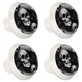 thumbnail image 2 of 4 Pcs Round White Knobs for Kitchen Cabinet Cupboard Dresser Bookcase Skull Drawer Pulls Handles Home Decor, 2 of 8