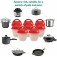 thumbnail image 5 of Material sin olor para tener huevos frescos en todo momento, los hervidores de silicona para huevos garantizan recetas rápidas para escalfar y mezclar, juego de 8 piezas, almacenamiento compacto, sin, 5 of 5