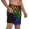 thumbnail image 3 of Balery Dragon Scales Mens Swim Trunks Swim Shorts for Men Quick Dry Inseam Beach Shorts with Compression Liner Pocket-X-Large, 3 of 9