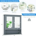 Costway Bathroom Storage Wall Mount Mirror Grey