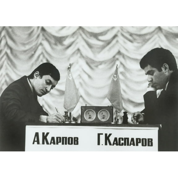 Anatoly Karpov And Gari (Aka Gary) Kasparov History (24 x 18)