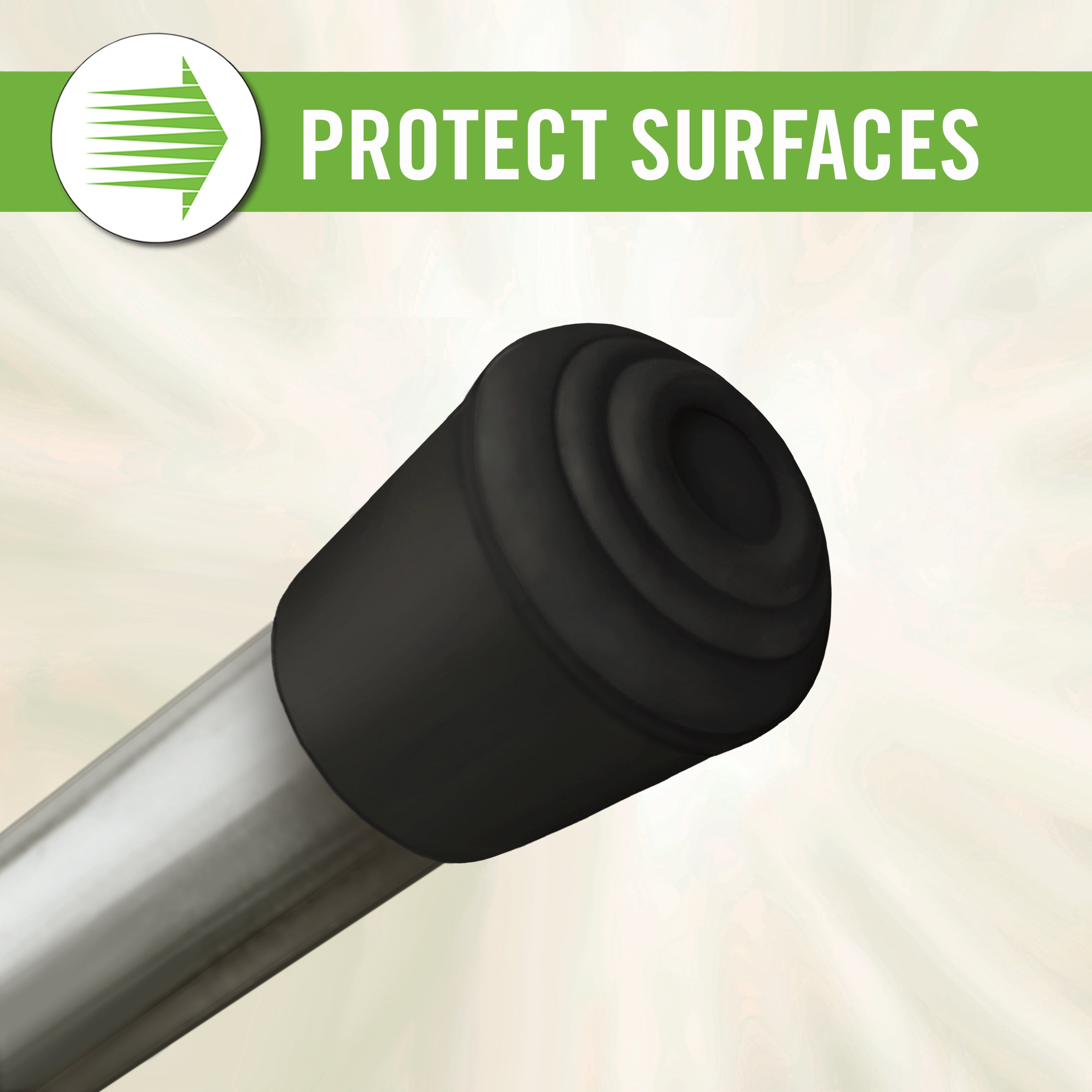 Super Sliders Non-Slip Rubber Furniture Leg Tips 1 inch 4 Pack Black