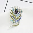 thumbnail image 5 of FRCOLOR Stylish Shaped Crystal Brooch Pin for Women Lightweight Alloy Silver Tone 2137, 5 of 8