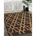 thumbnail image 3 of Ahgly Company Machine Washable Indoor Square Transitional Black Brown Area Rugs, 3' Square, 3 of 7