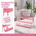 thumbnail image 5 of 3 Layer Heart Nail Polish Rack, Cosmetic Display Stand Holder Organizer for Home Vanity or Salon, Pink, 10.2in x 4.9in x 5.9in, 5 of 6